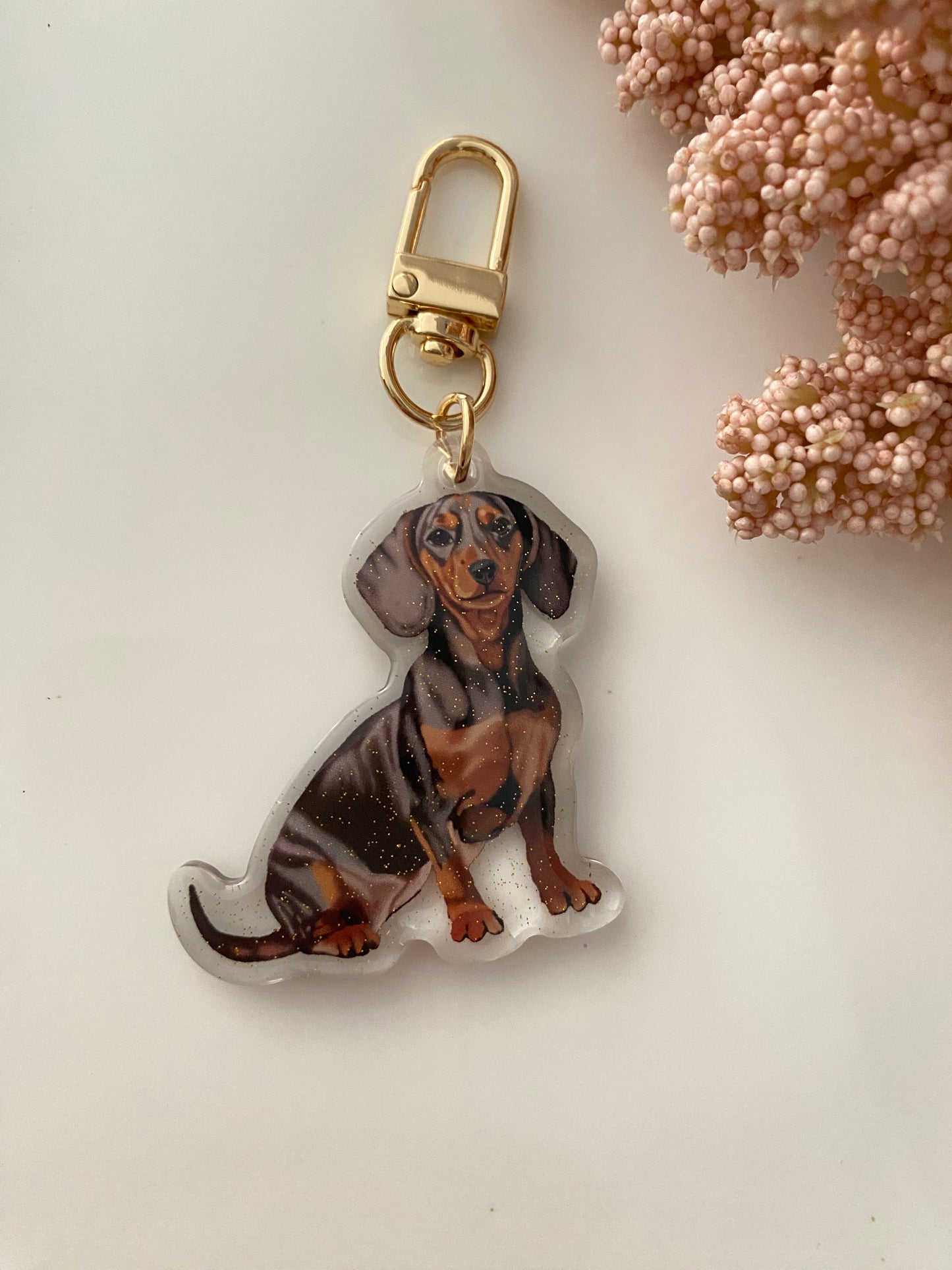 Black & Tan Dachshund Acrylic Keychain