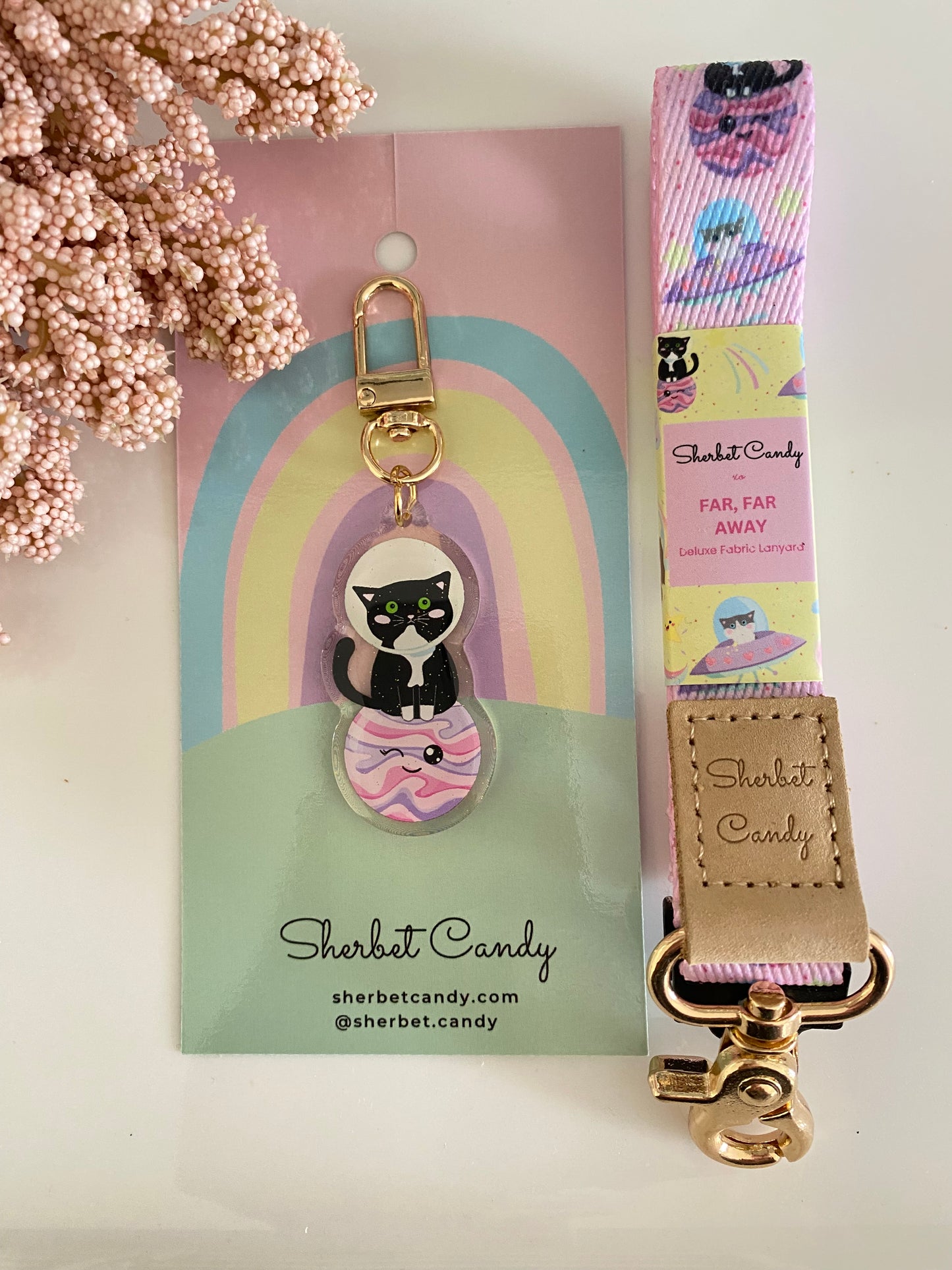Fabric Lanyard and Keychain Gift Set