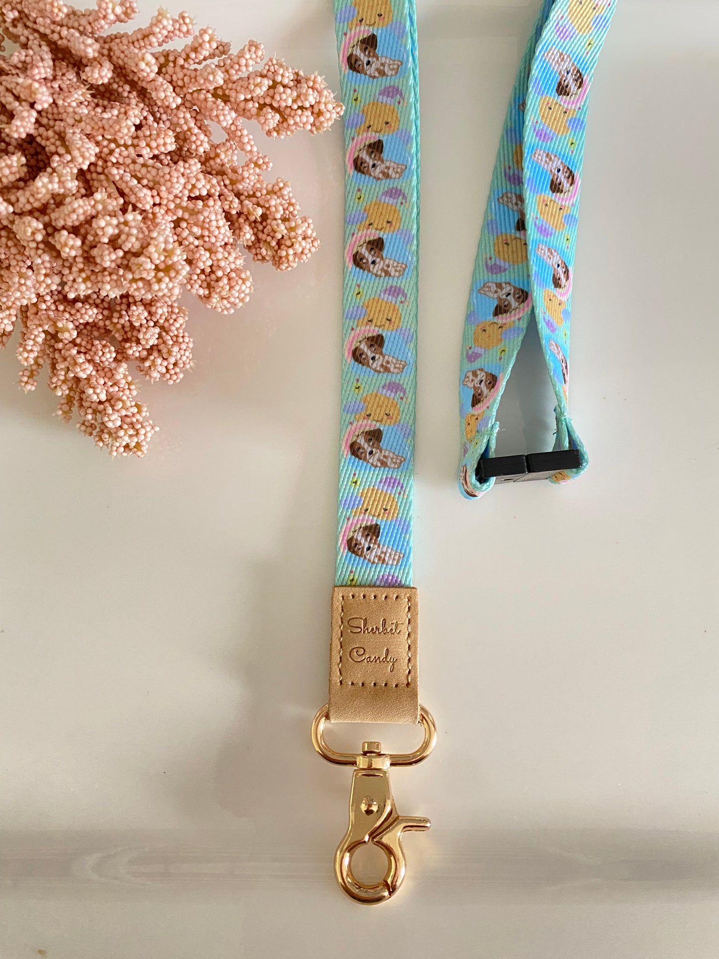 Fabric Lanyard and Keychain Gift Set
