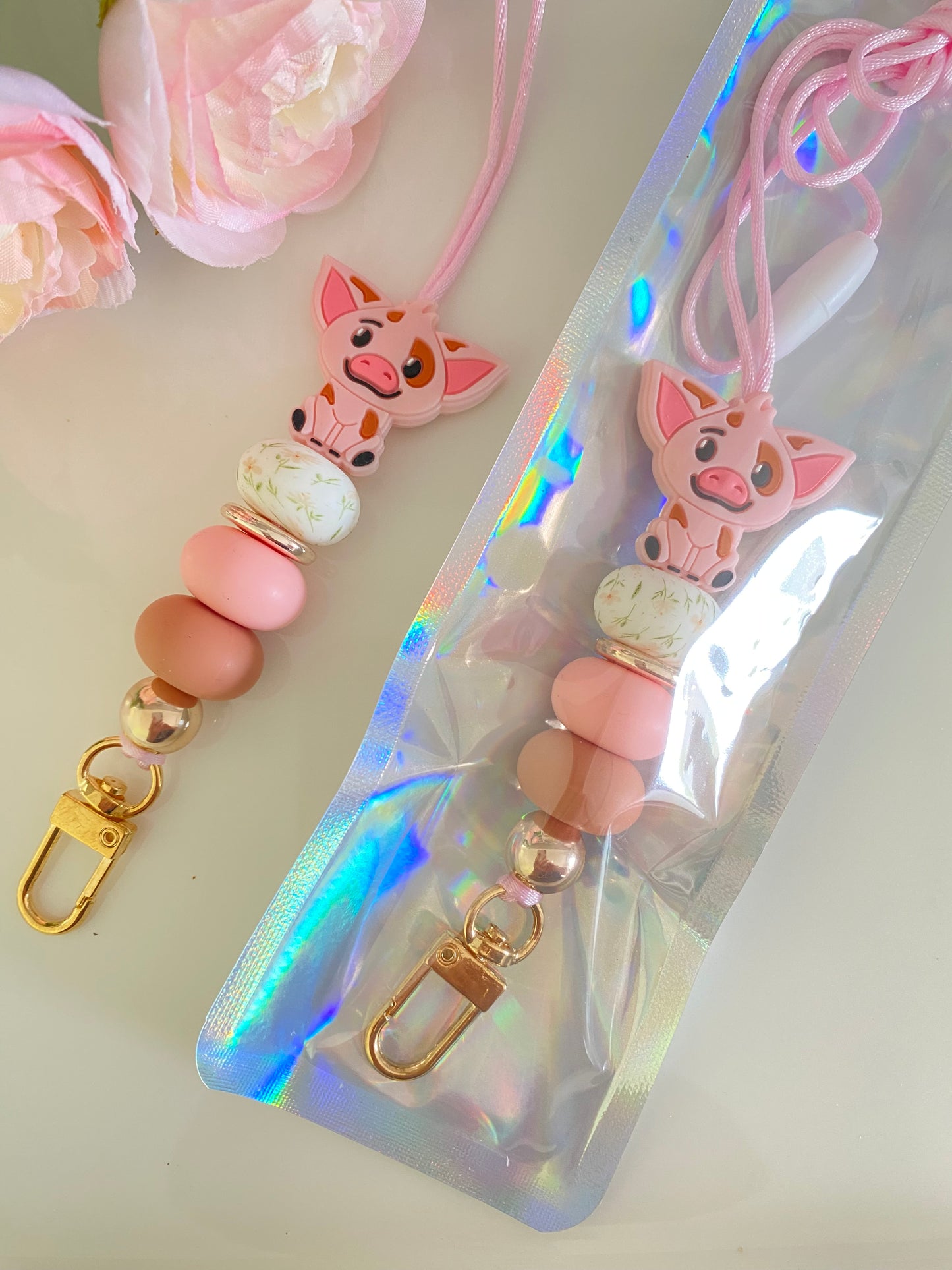Pig Beaded Lanyard