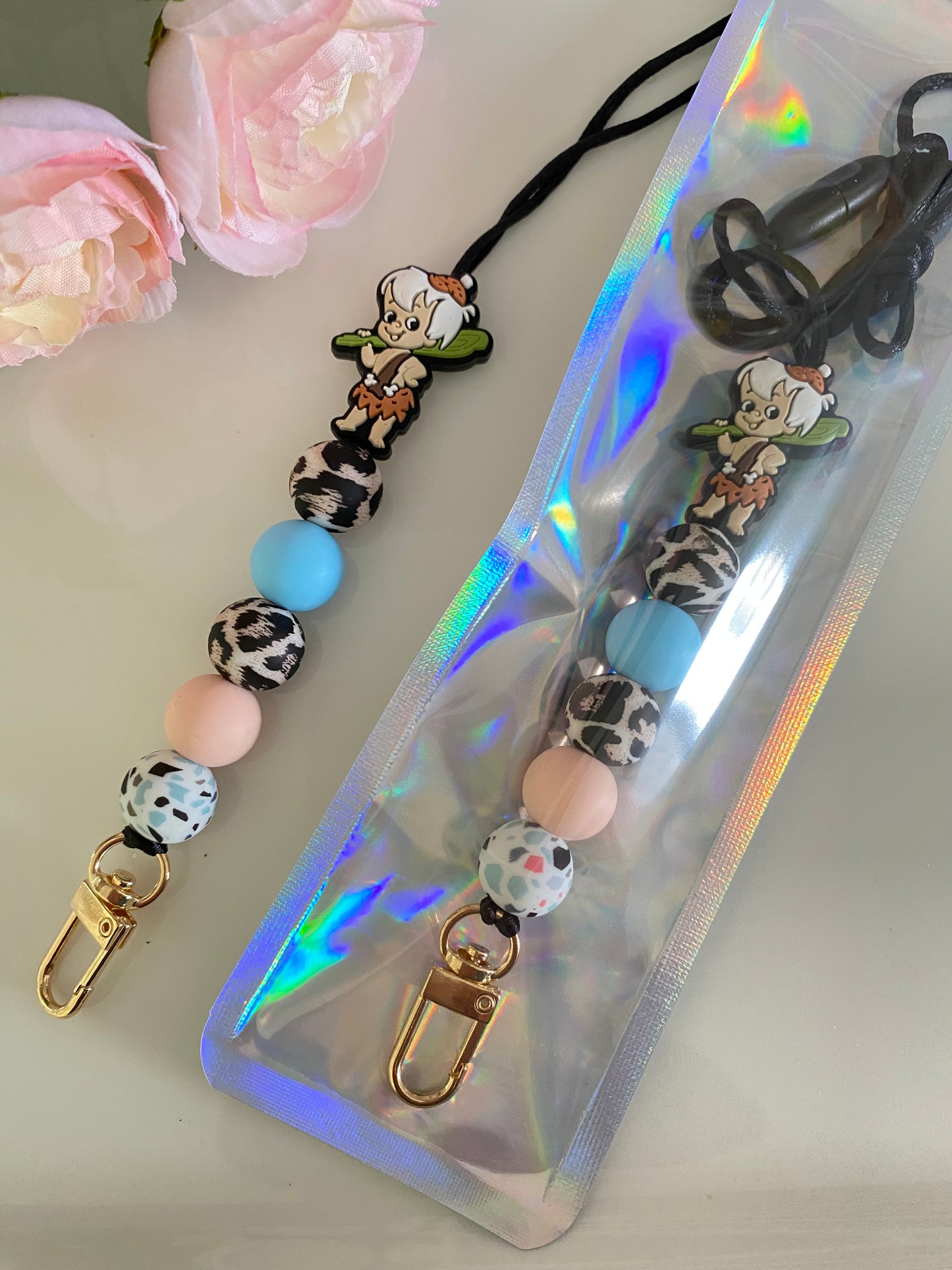 Bamm-Bamm Rubble Beaded Lanyard