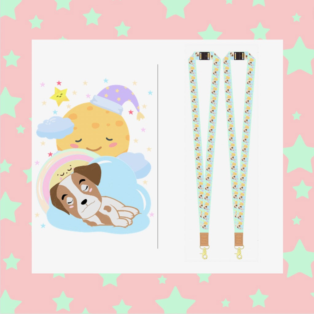 Far Far Away Candy Sleeping on a Cloud Deluxe Fabric Lanyard