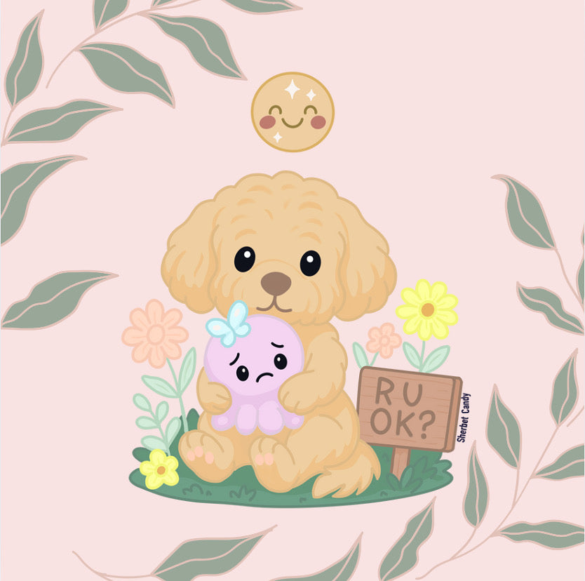🐾 Goldendoodle Hugs – “R U OK?”