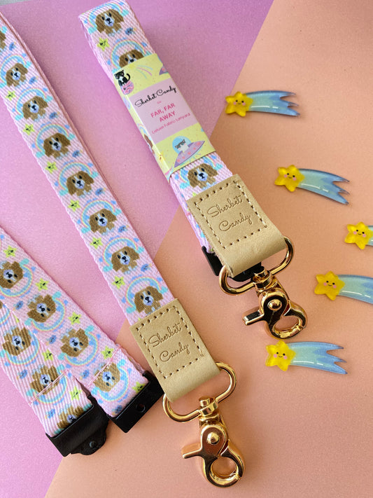 Far Far Away Franky Over the Rainbow Deluxe Fabric Lanyard