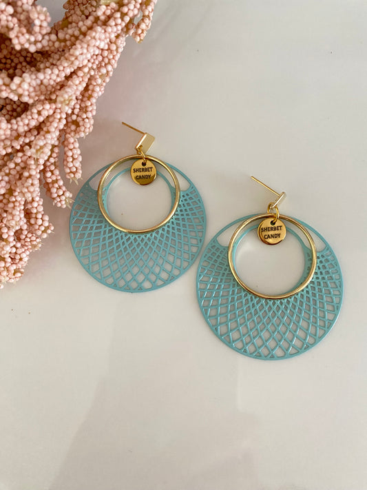 Blue Lace with Gold Hoop