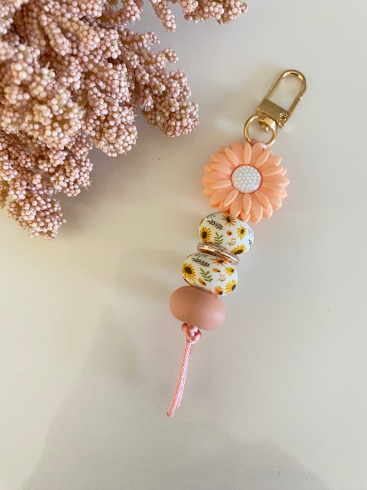 Apricot Daisy Keychain