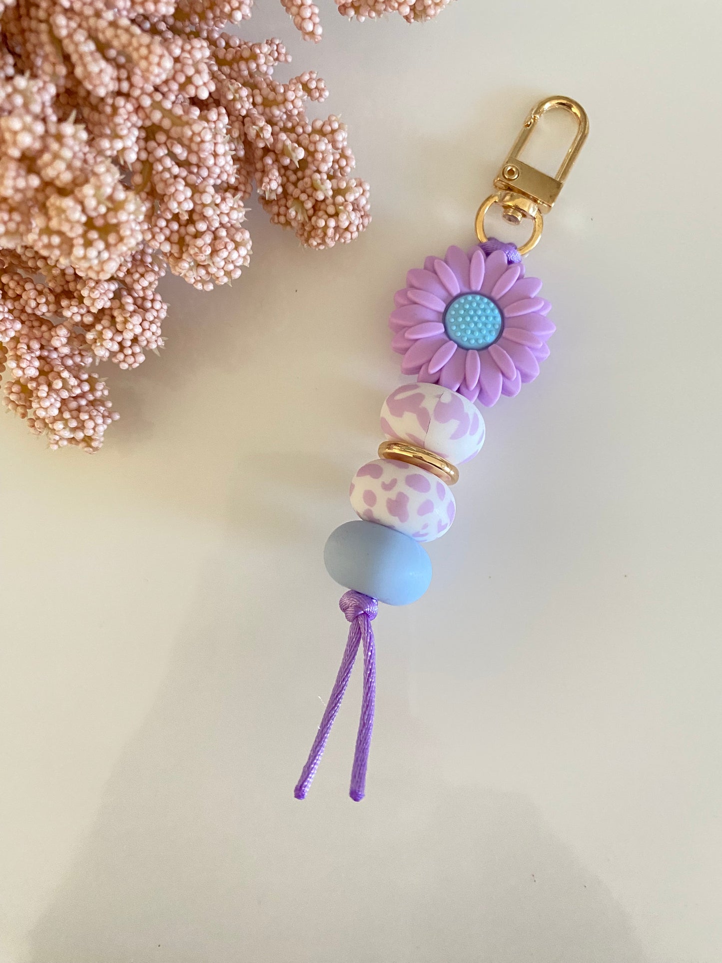 Purple Daisy Keychain