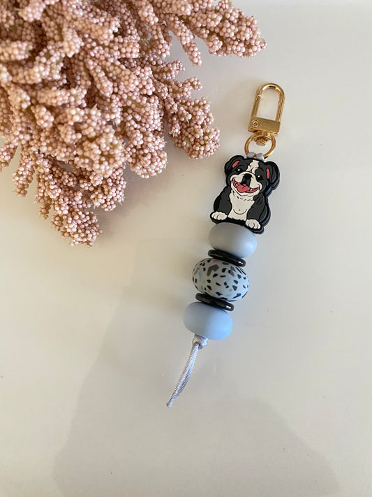 Staffy Beaded Keychain