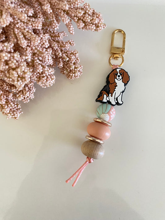 Cocker Spaniel Beaded Keychain