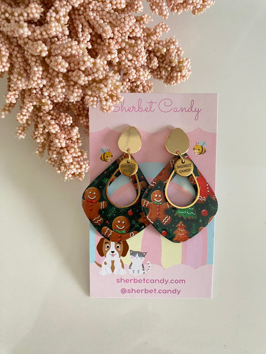 Lightweight Christmas Earrings - Gingerbread Men