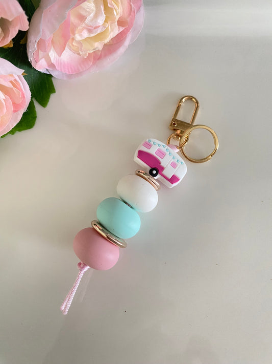 Pink Caravan Keychain