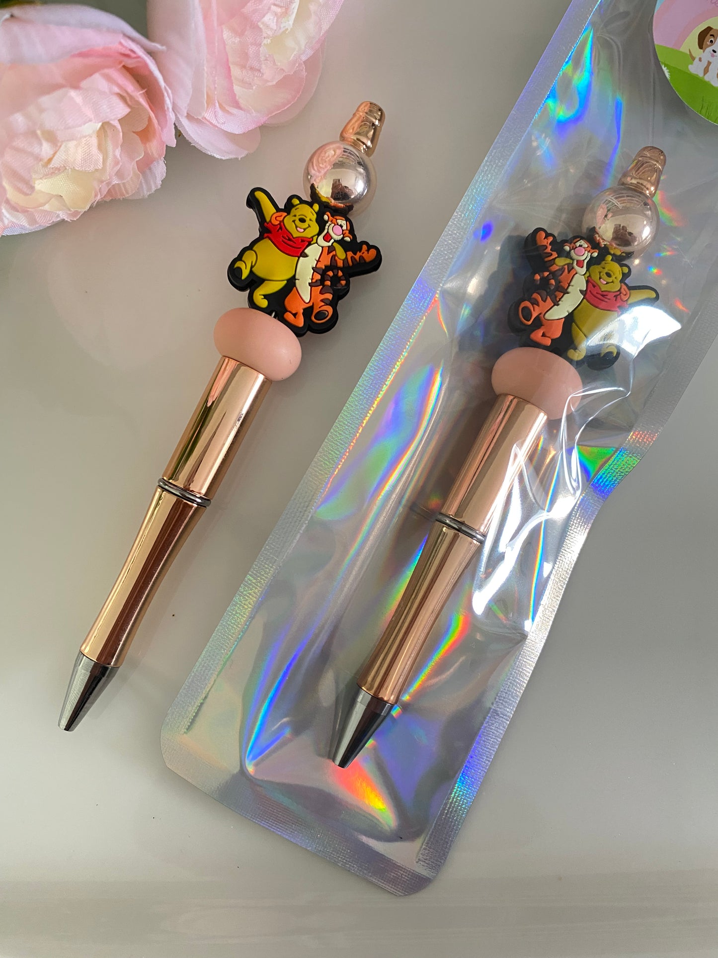 Pooh Bear and Tigger Beaded Pen