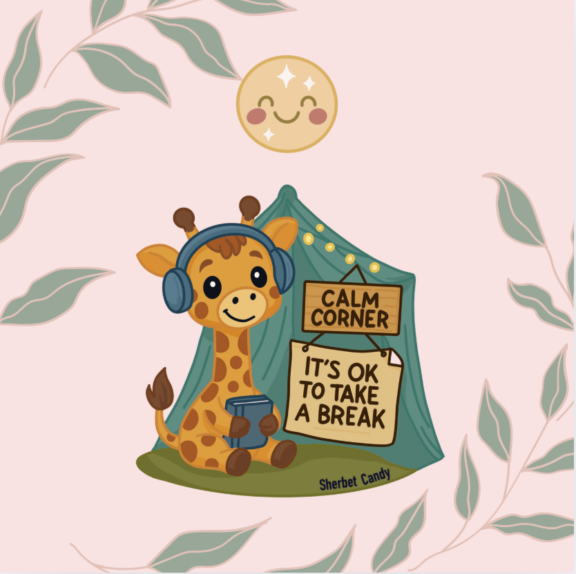 🦒 Calm Corner Giraffe – “It’s OK to Take a Break”