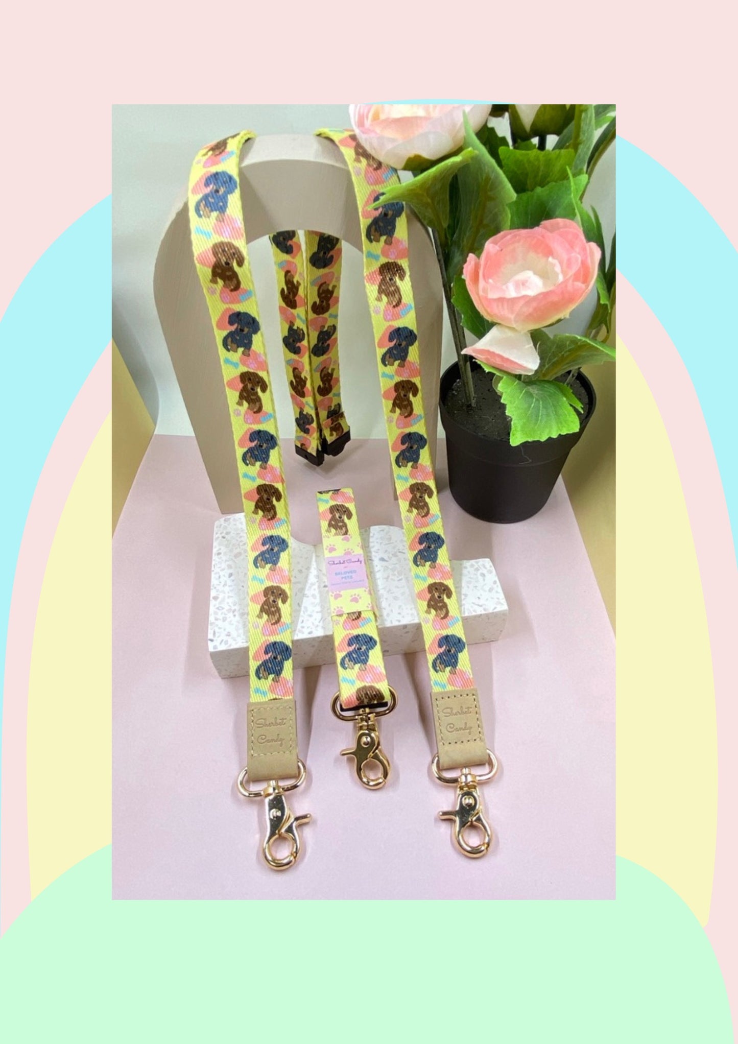 Albert & Alfie the Dachshunds Deluxe Fabric Lanyard