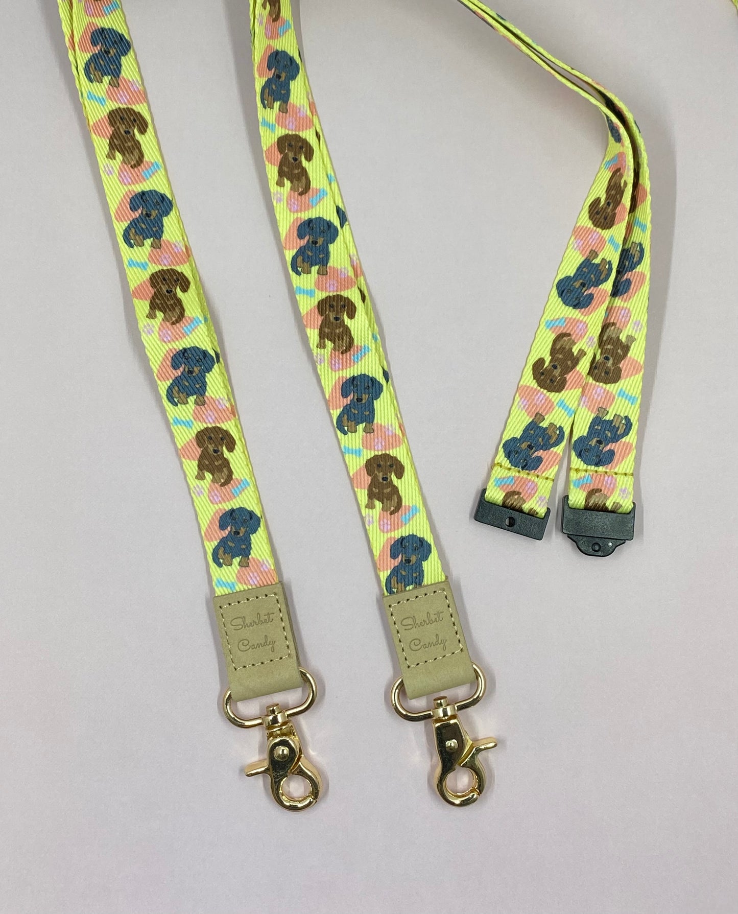 Albert & Alfie the Dachshunds Deluxe Fabric Lanyard